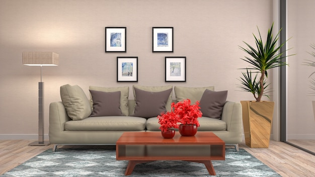 Illustration of the living room interior