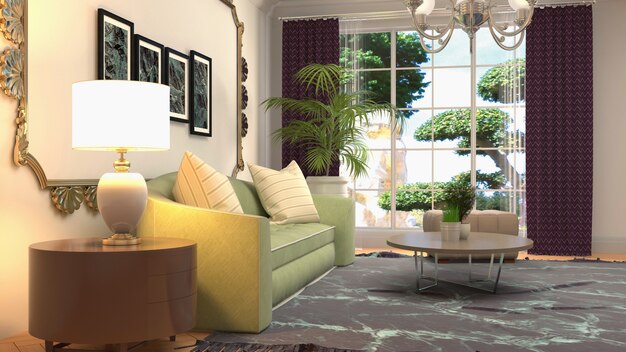 Photo illustration of the living room interior