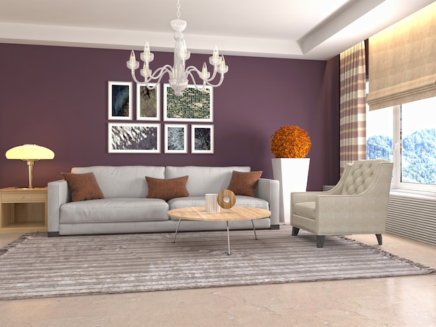 Illustration of the living room interior