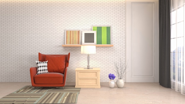illustration of the living room interior