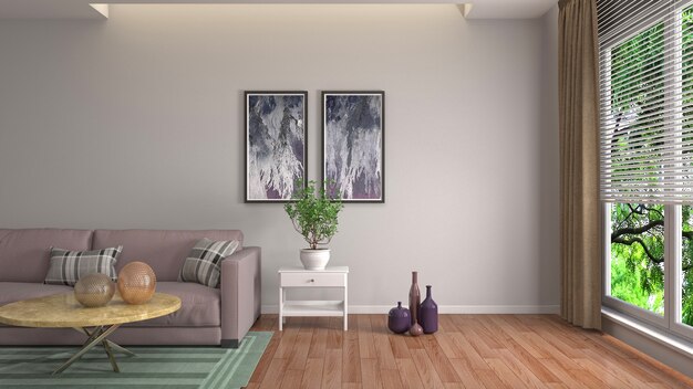 Illustration of the living room interior