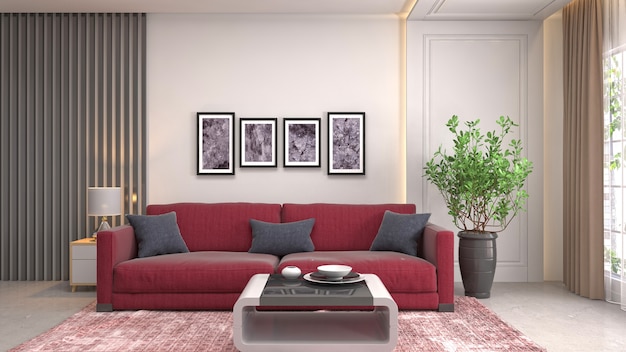 Illustration of the living room interior