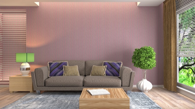 Illustration of the living room interior