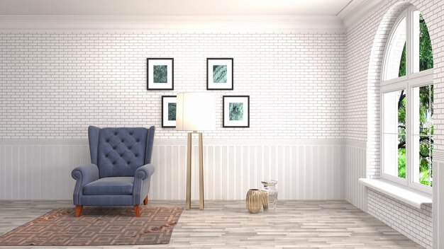 Illustration of the living room interior