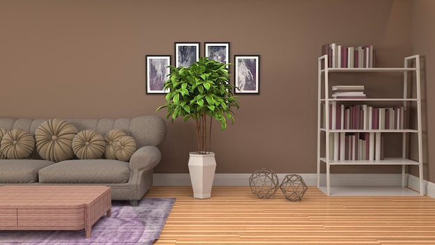 Illustration of the living room interior