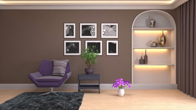 Illustration of the living room interior