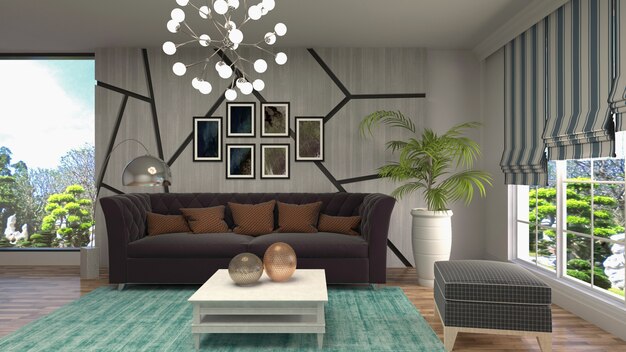 Illustration of the living room interior