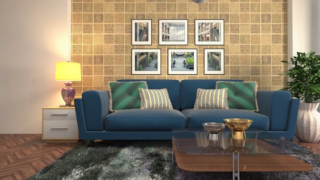 Illustration of the living room interior