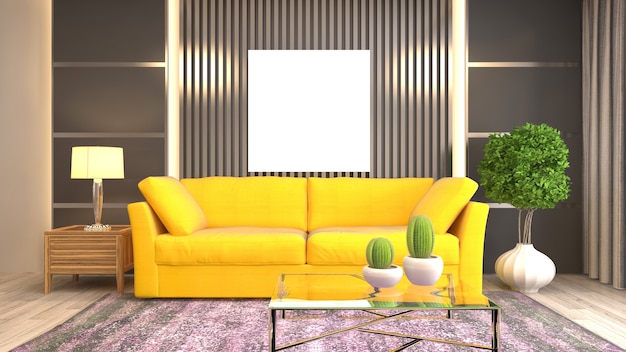 Illustration of the living room interior