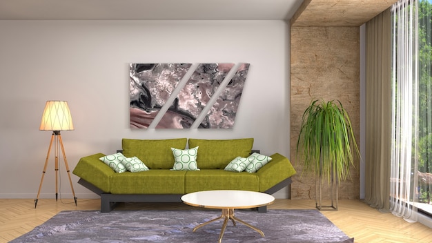 Photo illustration of the living room interior