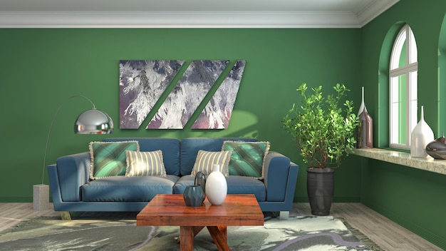 illustration of the living room interior