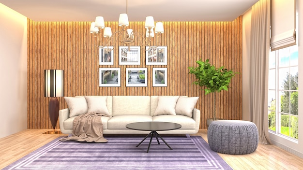 Illustration of the living room interior