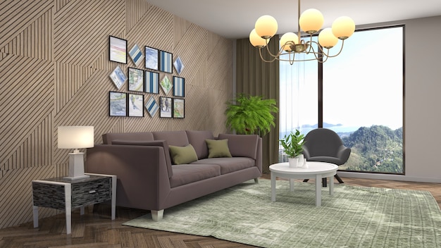 Illustration of the living room interior