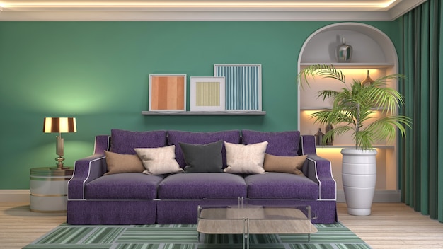 Illustration of the living room interior