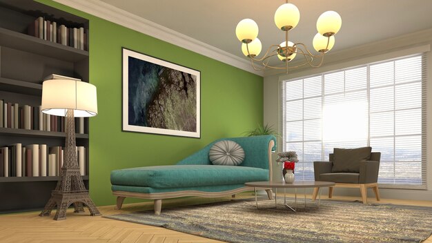 Illustration of the living room interior