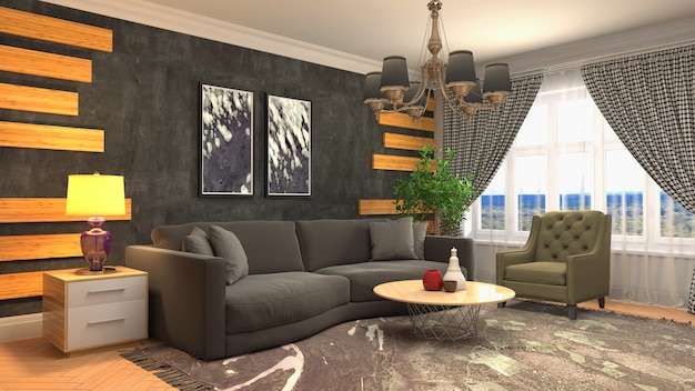 Photo illustration of the living room interior