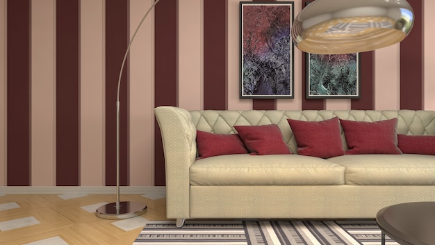 Illustration of the living room interior