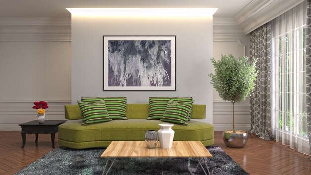 Illustration of the living room interior