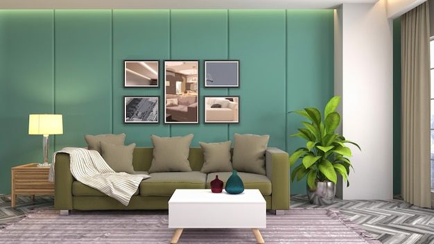 Illustration of the living room interior