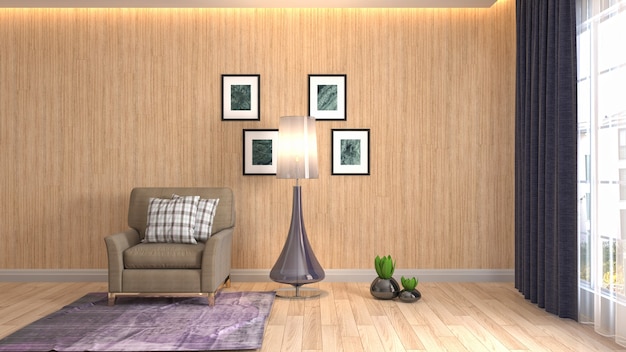 Illustration of the living room interior