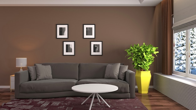 Illustration of the living room interior