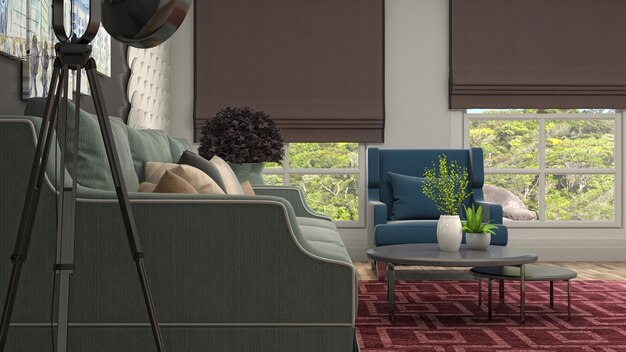 Illustration of the living room interior