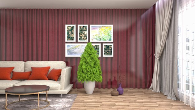 Illustration of the living room interior