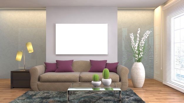 Illustration of the living room interior