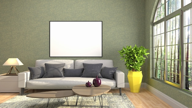 Illustration of the living room interior