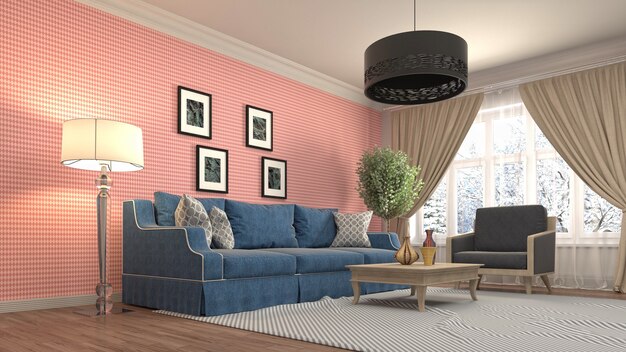 Illustration of the living room interior