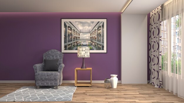 Illustration of the living room interior