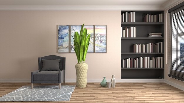 Illustration of the living room interior