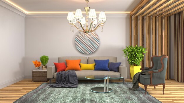 Illustration of the living room interior