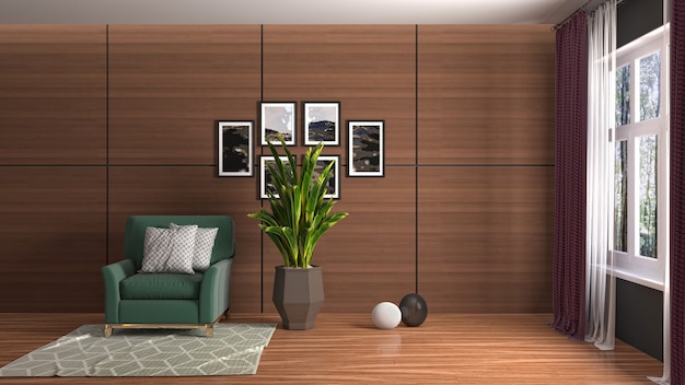 Photo illustration of the living room interior