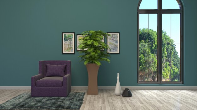 Illustration of the living room interior