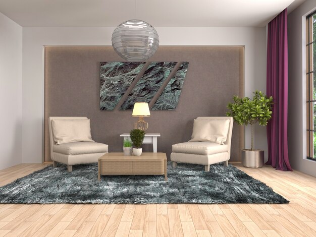 Illustration of the living room interior