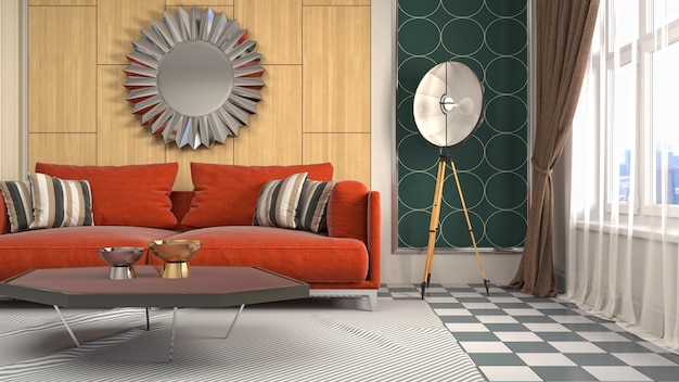 illustration of the living room interior