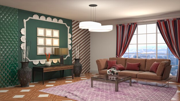 Illustration of the living room interior