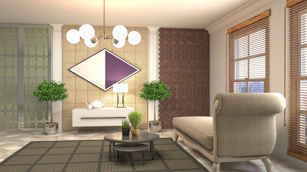 Illustration of the living room interior