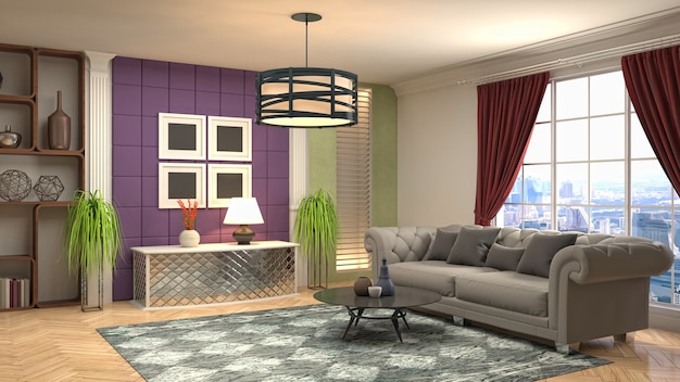 Illustration of the living room interior