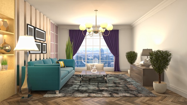 Illustration of the living room interior