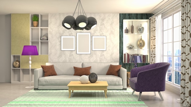 Photo illustration of the living room interior