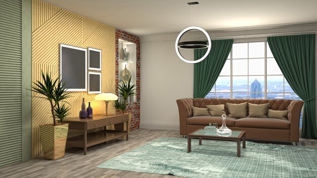 Illustration of the living room interior