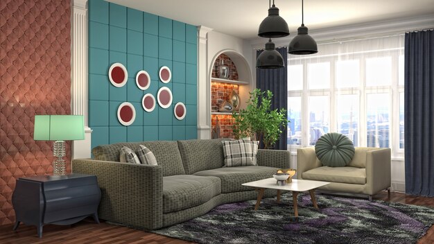 Photo illustration of the living room interior