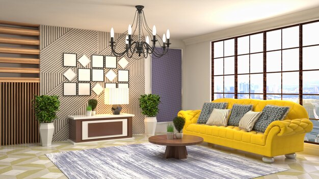 Illustration of the living room interior