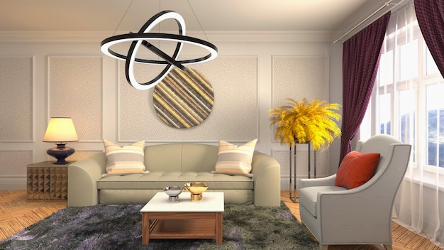 Photo illustration of the living room interior