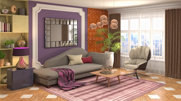 Photo illustration of the living room interior