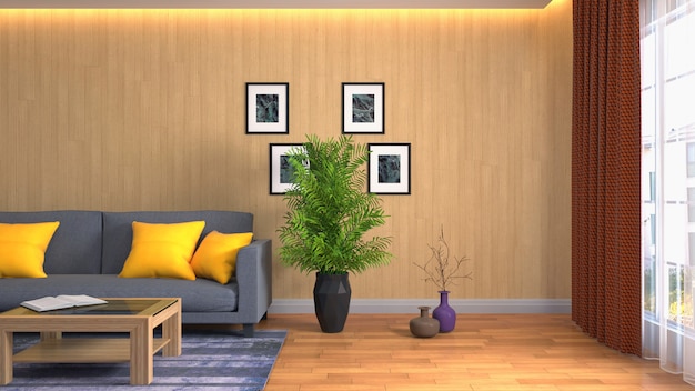 Photo illustration of the living room interior