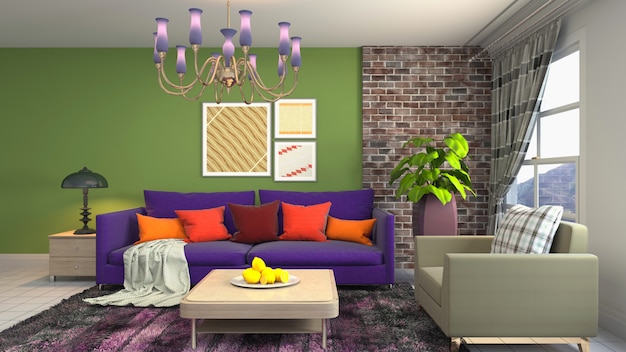 illustration of the living room interior