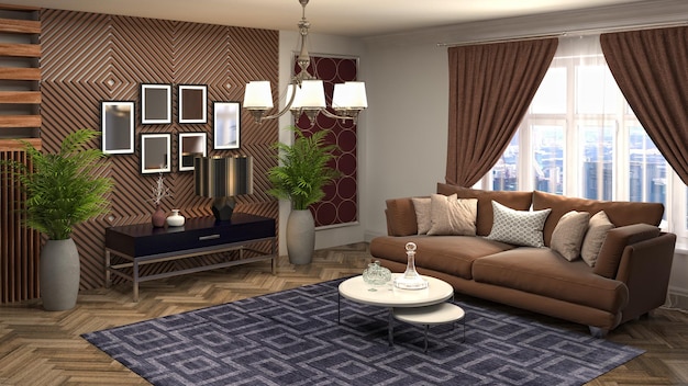 Illustration of the living room interior